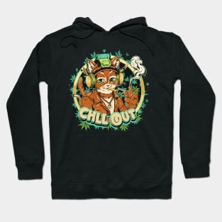 Pop Culture Cat in Hip Hop Gear smoke and chill out Hoodie